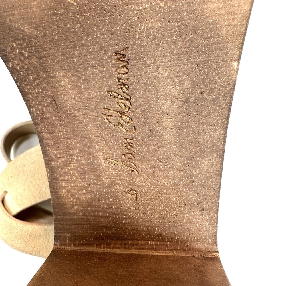 SAM EDELMAN JOSEFINE PLATFORM HEELED SANDAL Color: Camel Suede Size: 9 NEW - Picture 11 of 12